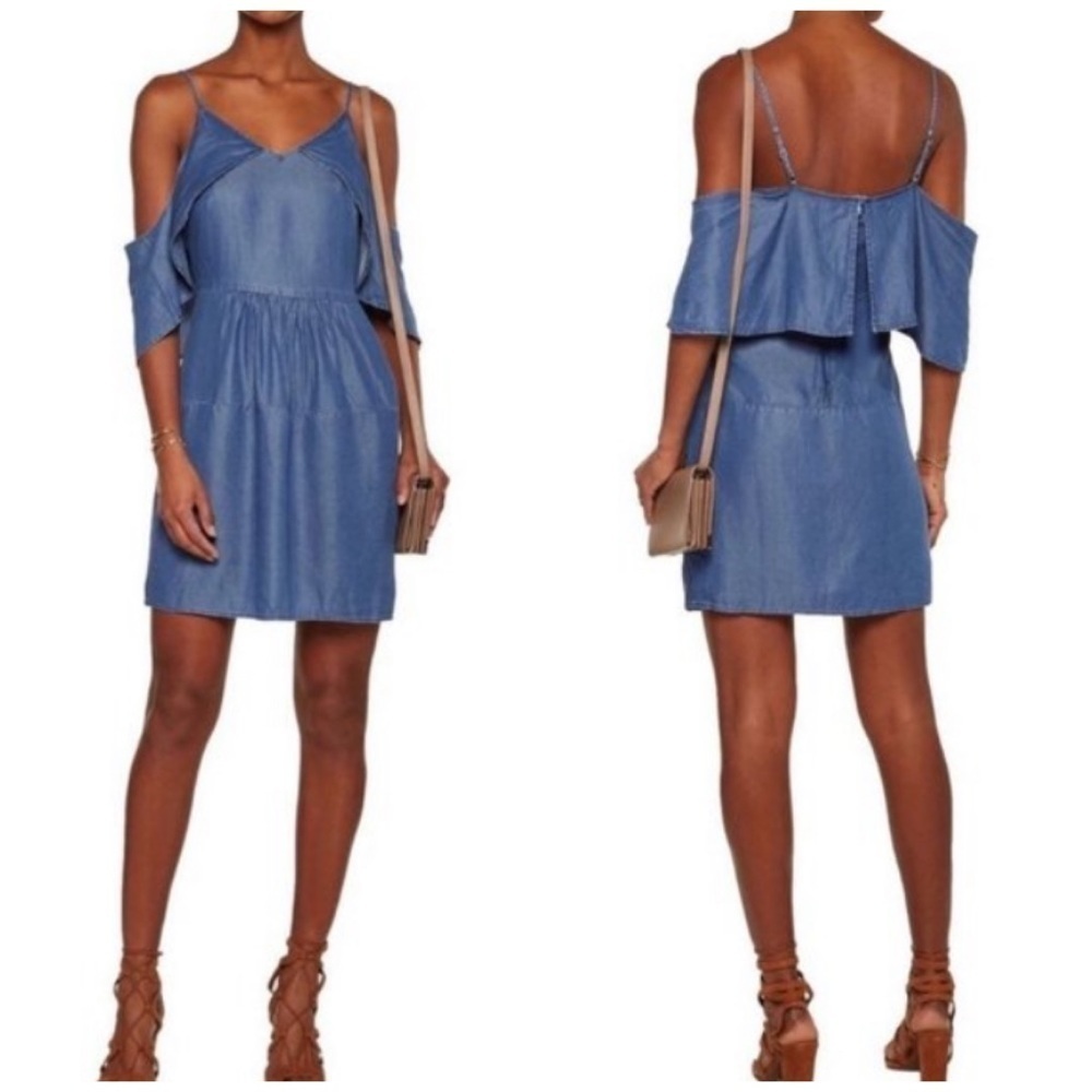 WALTER BAKER Maxwell Cold Shoulder Chambray Dress